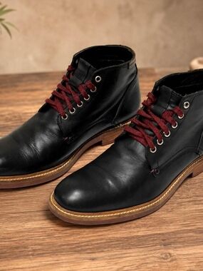 Patron by Perugia Men's Black Leather Chukka Boot Size 9.5D Made In Mexico